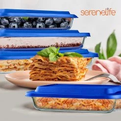 Serenelife Home & Lighting High Borosilicate Glass Bakeware Set 48 Serenelife Home & Lighting High Borosilicate Glass Bakeware Set
