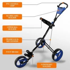 Serenelife 3-Wheel Golf Push Cart SLGZX9 Sports & Outdoors