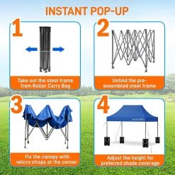 SereneLife Pop Up Canopy Tent Sports & Outdoors
