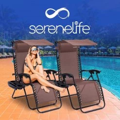 Serenelife Adjustable Zero Gravity Chair Set