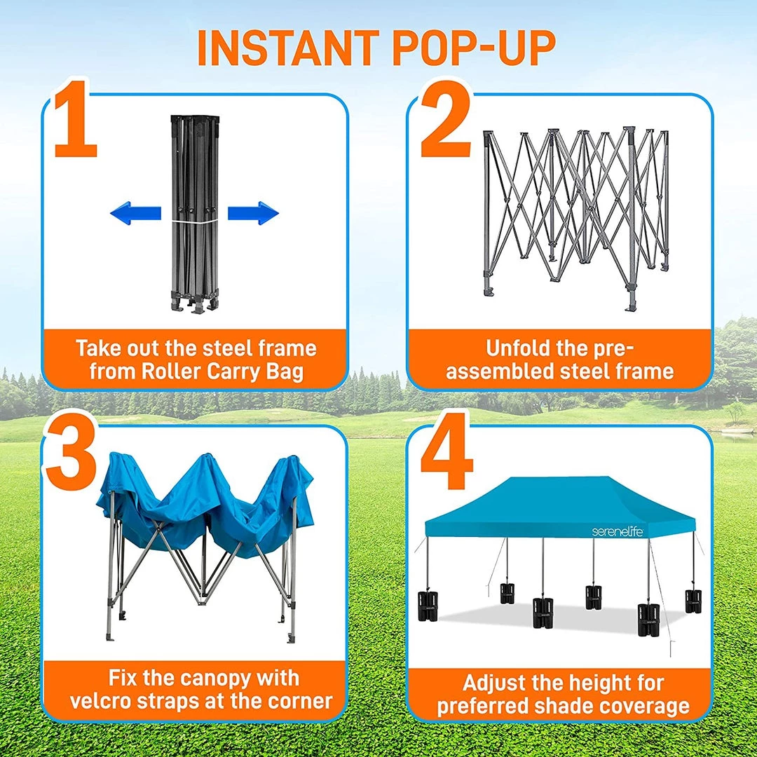 Serenelife Sports & Outdoors Tent Commercial Instant Shelter 3 Serenelife Sports & Outdoors Tent Commercial Instant Shelter
