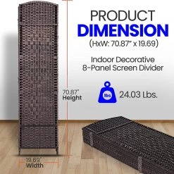 Serenelife Home & Lighting 8-Panel Room Divider SLRDX89