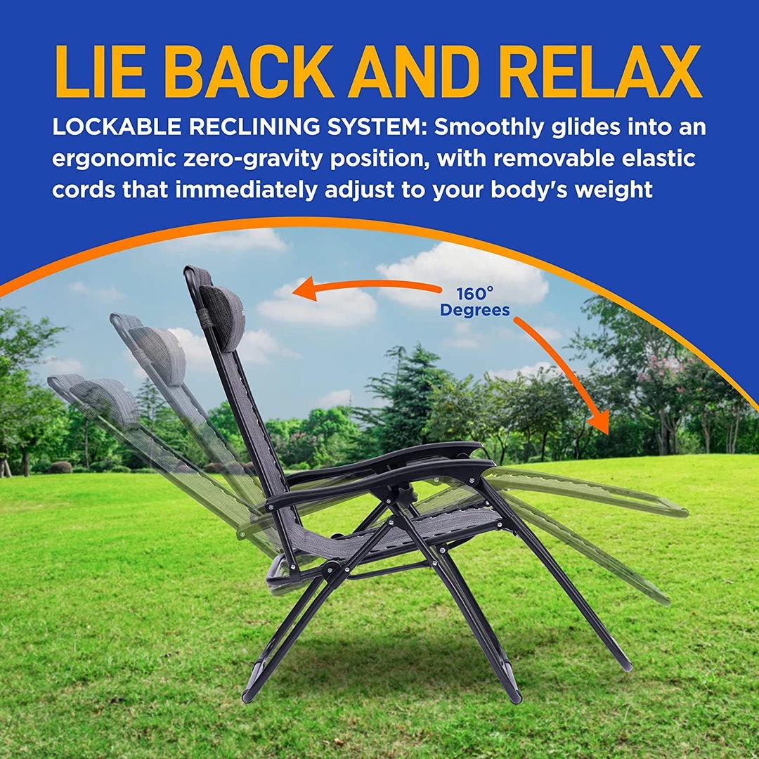 Serenelife Camping & Outdoor Adjustable Zero Gravity Chair Set SLZGHTBGY32 3 Serenelife Camping & Outdoor Adjustable Zero Gravity Chair Set SLZGHTBGY32