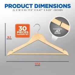 Serenelife Wooden Clothes Hangers SLHWD30