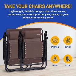 Serenelife Camping & Outdoor Adjustable Zero Gravity Chair Set