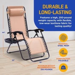 Serenelife Adjustable Zero Gravity Chair Set SLZGHCRM56