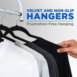 Serenelife Home & Lighting Non-Slip Velvet Clothes Hangers SLHVEL50