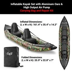 Serenelife Sports & Outdoors Inflatable Kayak Set SLKYK50AMO