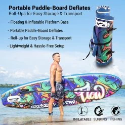 SereneLife Sports & Outdoors SUP Inflatable Paddle Board