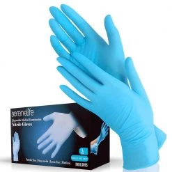 Serenelife Soft Industrial Gloves 100-Pieces Health & Beauty