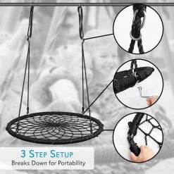 SereneLife Sports & Outdoors Indoor/Outdoor Hanging Rope Swinging Seat Spinner SLSWNG200