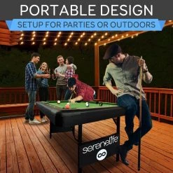 Serenelife Portable Pool Table SLPLTB76 Sports & Outdoors