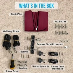 Serenelife 4 Bow Bimini Top SLBT4BUR739 Sports & Outdoors