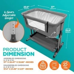 Serenelife Portable Crib For Newborn Baby SLBBG10