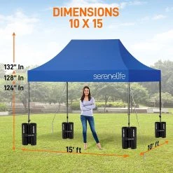 SereneLife Pop Up Canopy Tent Sports & Outdoors