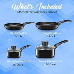 Serenelife Home & Lighting Home Kitchen Cookware 6-Piece Set