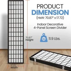 Serenelife 4-Panel Room Divider SLRDD4 Home & Lighting
