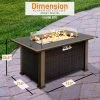 SereneLife Outdoor Propane Gas Fire Pit Table SLFPTL Lawn & Garden