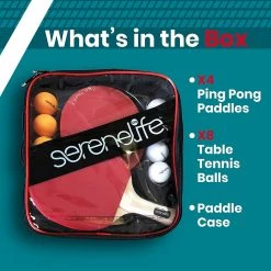 Serenelife Sports & Outdoors Ping Pong Paddle Set SLPPRAC