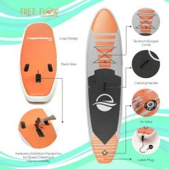 SereneLife Free-Flow SUP Inflatable Paddle Board Sports & Outdoors