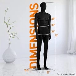 Serenelife Male Torso Dress Form Mannequin SLMAQMLBLK Home & Lighting