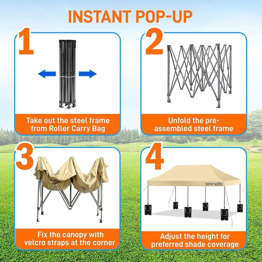 Serenelife Sports & Outdoors Tent Commercial Instant Shelter 20 Serenelife Sports & Outdoors Tent Commercial Instant Shelter