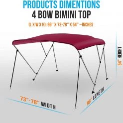 Serenelife 4 Bow Bimini Top SLBT4BUR739 Sports & Outdoors