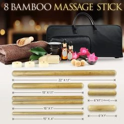 SereneLife Thermal Therapy Bamboo Stick Massage Kit PSLMSGBMB22