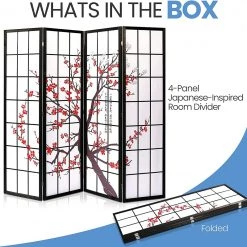 Serenelife Home & Lighting 4-Panel Room Divider SLRDFL7