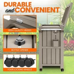 Serenelife Patio Kitchen Cart For Outdoor Use SLSVCT90