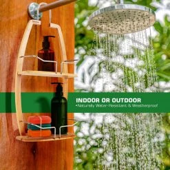 SereneLife Hanging Bamboo Shower Caddy SLSHCD45 Home & Lighting