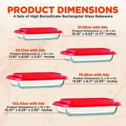 Serenelife Home & Lighting High Borosilicate Glass Bakeware Set 36 Serenelife Home & Lighting High Borosilicate Glass Bakeware Set