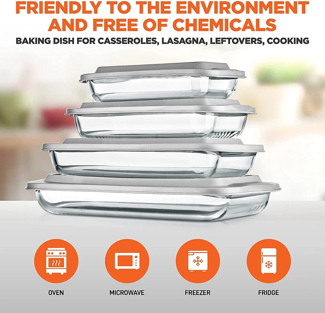 Serenelife Home & Lighting High Borosilicate Glass Bakeware Set 6 Serenelife Home & Lighting High Borosilicate Glass Bakeware Set