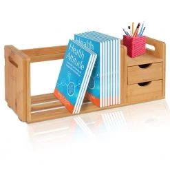 SereneLife Natural Bamboo Bookshelf SLDCAB180