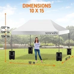 SereneLife Pop Up Canopy Tent Sports & Outdoors