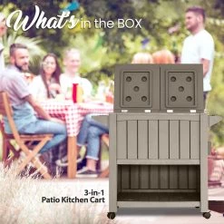 Serenelife Patio Kitchen Cart For Outdoor Use SLSVCT90