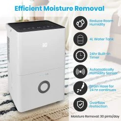 Serenelife Compact Dehumidifier SLDEHU30 Health & Beauty