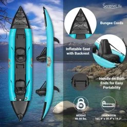 Serenelife Inflatable Kayak Set SLKYK50AQA Sports & Outdoors