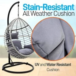 Serenelife Wicker Rattan Swing Chair