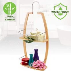 SereneLife Hanging Bamboo Shower Caddy SLSHCD45 Home & Lighting