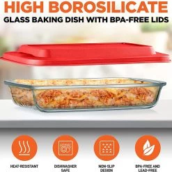 Serenelife Home & Lighting High Borosilicate Glass Bakeware Set 38 Serenelife Home & Lighting High Borosilicate Glass Bakeware Set