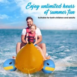 Serenelife Inflatable Banana Boat With Storage Bag 2 Person SLBBFL2