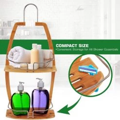 SereneLife Hanging Bamboo Shower Caddy SLSHCD45 Home & Lighting