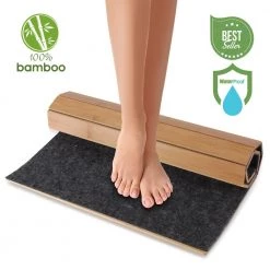 SereneLife Bamboo Floor Rug Bath Mat SLFBMT20
