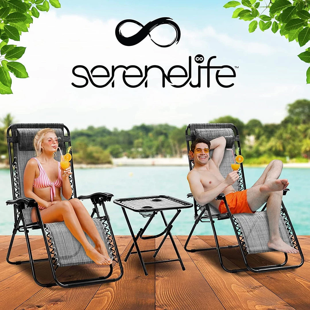 Serenelife Camping & Outdoor Adjustable Zero Gravity Chair Set SLZGHTBGY32 8 Serenelife Camping & Outdoor Adjustable Zero Gravity Chair Set SLZGHTBGY32