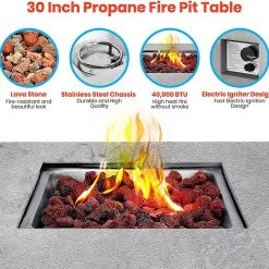 Serenelife Propane Gas Fire Pit SLFPLG9 Tools & Garden