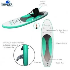 SereneLife Sports & Outdoors Thunder Wave SUP Inflatable Paddle Board
