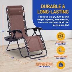 Serenelife Camping & Outdoor Adjustable Zero Gravity Chair Set