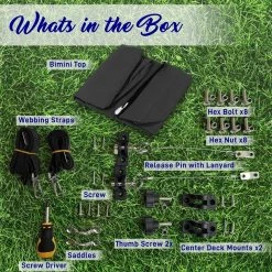 SereneLife Sports & Outdoors 4 Bow Bimini Top Boat Cover