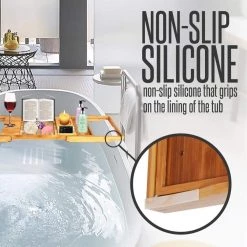 SereneLife Luxury Bamboo Bathtub Caddy Tray SLBCAD20 Home & Lighting